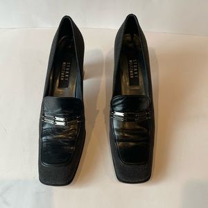 Stuart Weitzman Black Leather and Material pumps 10AAA